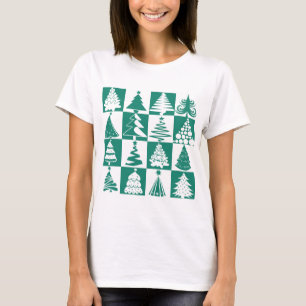 T-shirt Motif d'arbre de Noël vert moderne
