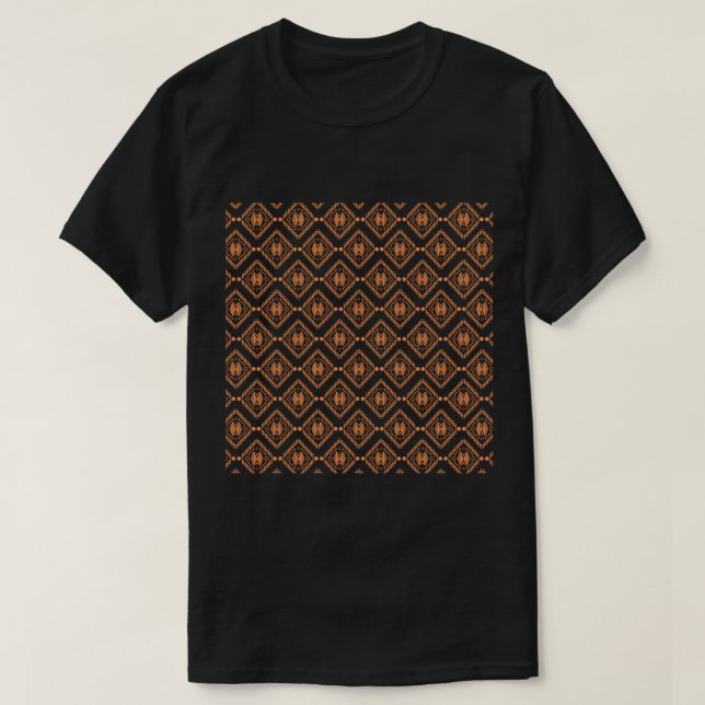 T-shirt Motif d'art orangé Batik (Design devant)