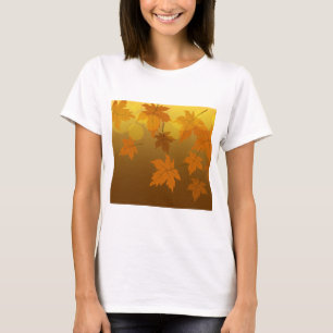 T-shirt Motif d'automne avec feuilles d'érable en chute et