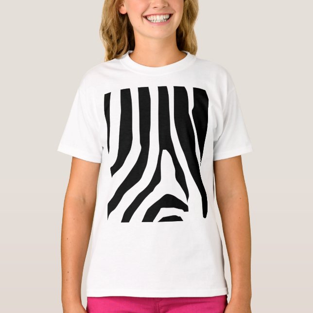 T-shirt Motif de bandes d'impression Zebra (Devant)