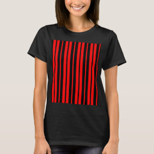 T-shirt Motif de bandes verticales en noir rouge