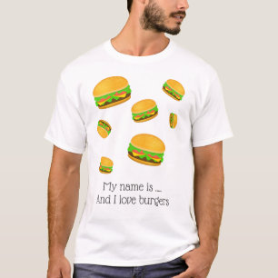 T-shirt Motif de burger délicieux et amusant Mon nom est .