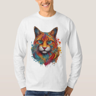 T-shirt motif de chat coloré