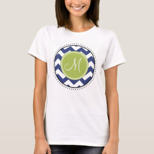 T-shirt Motif de Chevron avec le monogramme - chaux de