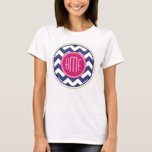 T-shirt Motif de Chevron avec le monogramme - magenta de