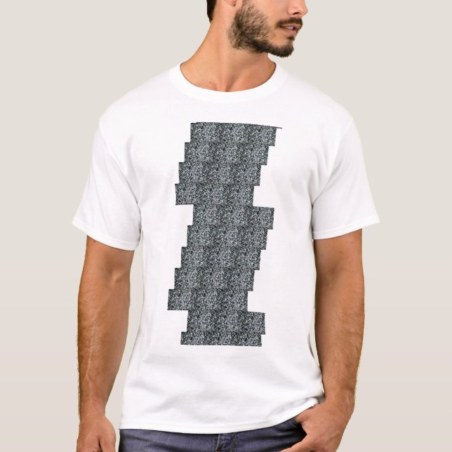 T-shirt Motif de collection web simple blanc et noir (Devant)