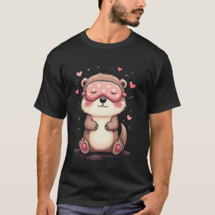 T-shirt Motif de couchage de la loutre mignonne