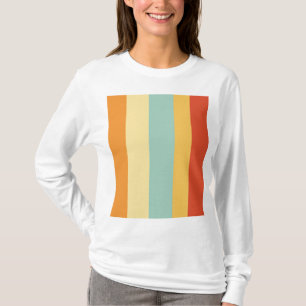 T-shirt Motif de couleur rétro rayé