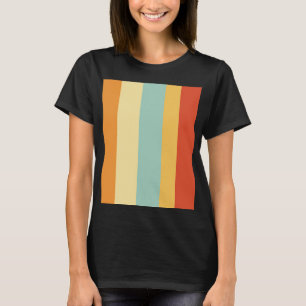 T-shirt Motif de couleur rétro rayé