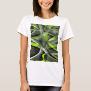 T-shirt Motif de courbe gris et citron de style années 80