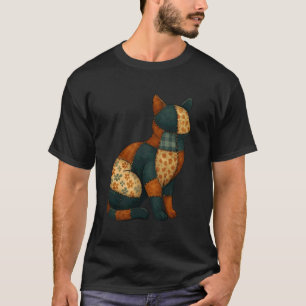 T-shirt Motif de courtepointe Halloween chat noir patchwor