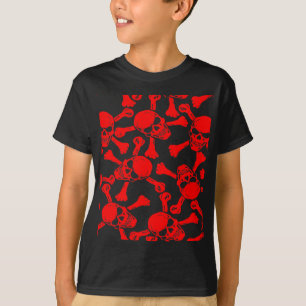 T-SHIRT MOTIF DE CRÂNES GOTHIQUES ET OS CROISÉS