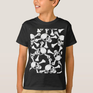 T-SHIRT MOTIF DE CRÂNES GOTHIQUES ET OS CROISÉS