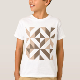 T-shirt Motif de cube géométrique Déco de maquette Brown