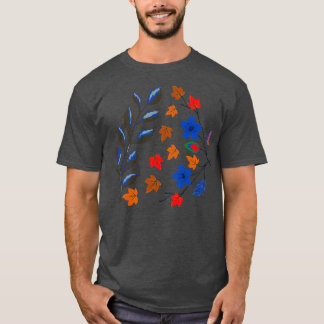 T-shirt Motif de feuilles et de fleurs botaniques
