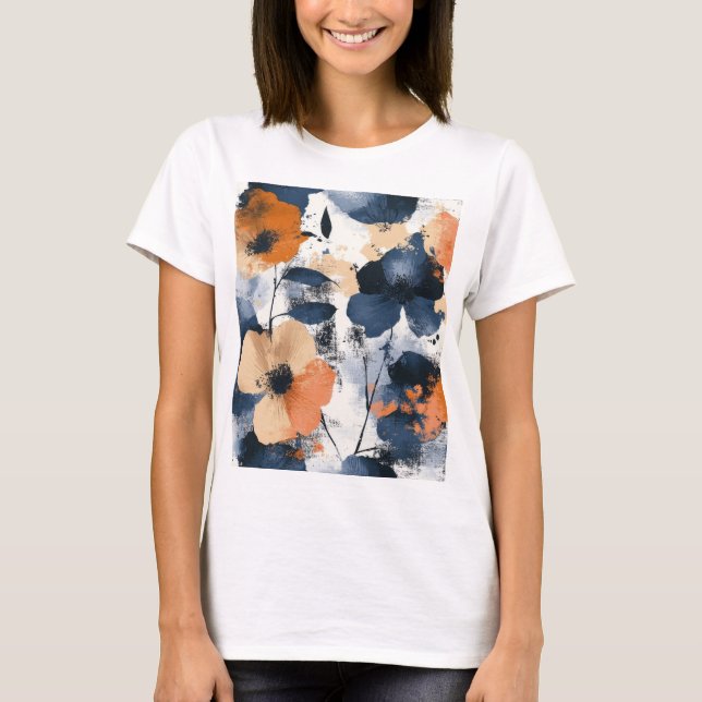T-shirt Motif de fleurs (Devant)