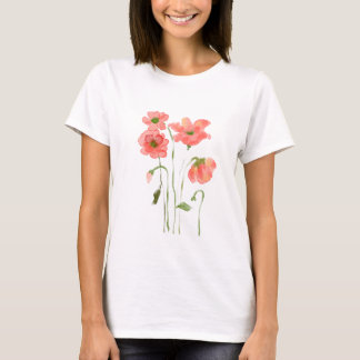 T-shirt motif de fleurs de pavot