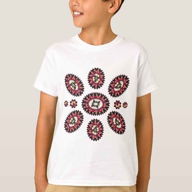 T-shirt Motif de fleurs Mandala (Devant)