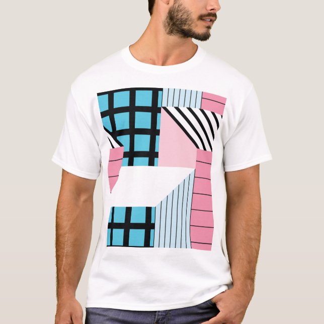 T-shirt Motif de formes géométriques transparente. (Devant)