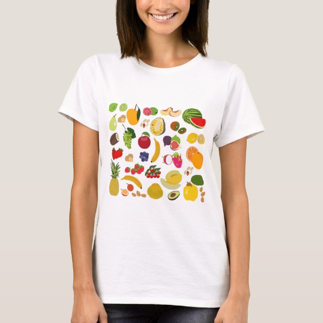 T-shirt Motif de fruits d'été coloré (Devant)