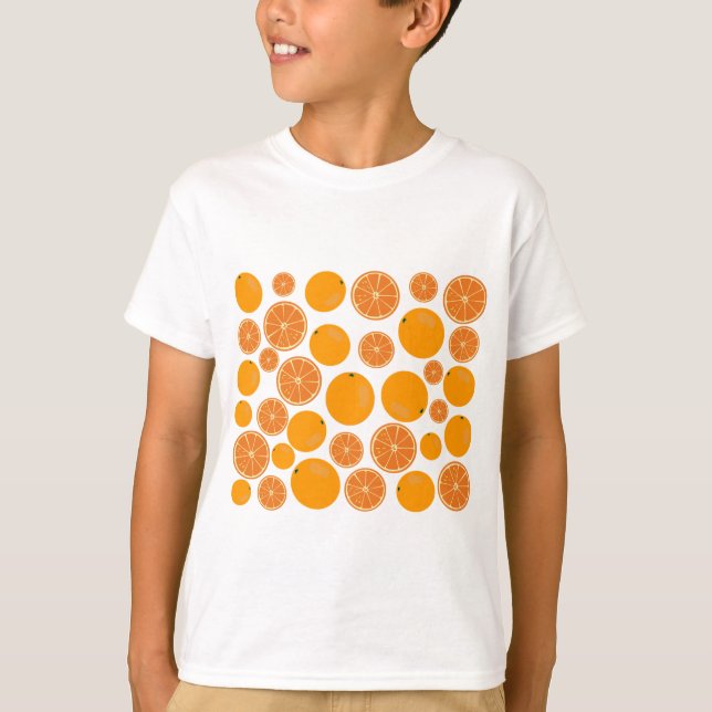 T-shirt Motif de fruits orange (Devant)