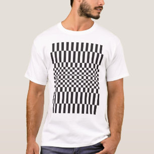 T-shirt Motif de grille d'échiquier géométrique