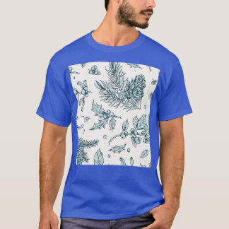 T-shirt Motif de la forêt d'hiver Pinecone Holly Berries