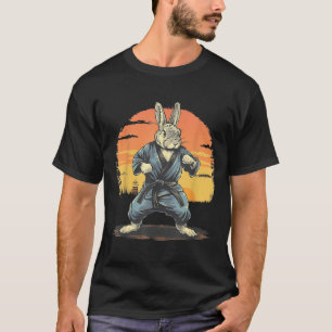 T-shirt Motif de lapin de karaté Taekwondo Jiu-Jitsu MMA M