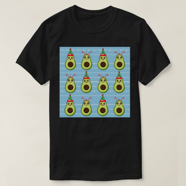 T-shirt Motif de l'Avocado de Noël mignon (Design devant)