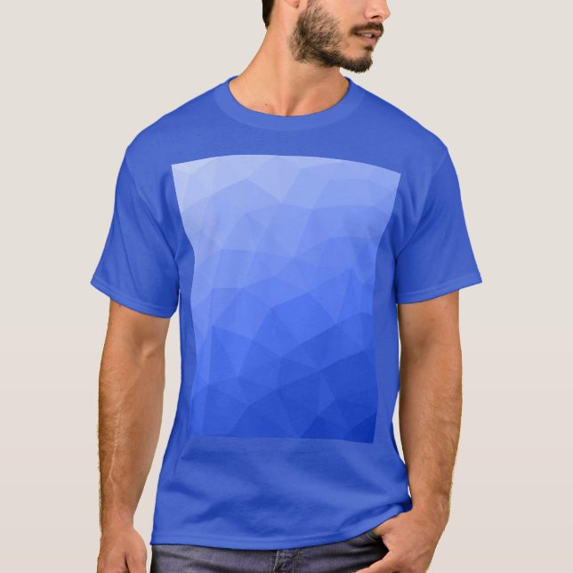 T-shirt Motif de maillage géométrique dégradé bleu foncé (Devant)