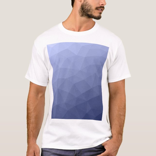 T-shirt Motif de maillage géométrique dégradé bleu gris (Devant)