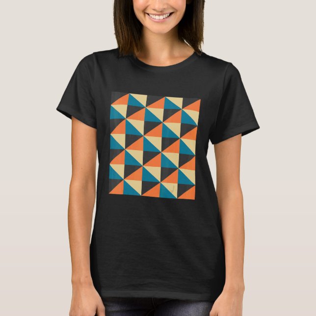 T-shirt motif de mosaïque géométrique ensemble géométrique (Devant)