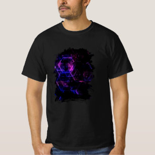 T-shirt Motif de néon géométrique complexe