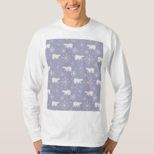 T-shirt Motif de Noël avec ours polaires et flocons de nei