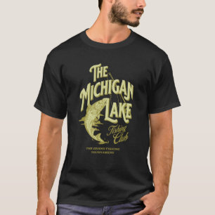 T-shirt Motif de pêcheur La pêche dans le lac Michigan 