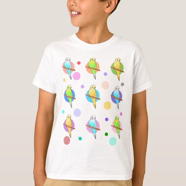 T-shirt Motif de perruches et de pois (Devant)