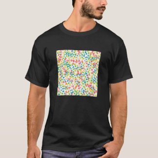 T-shirt Motif de points de couleurs arc-en-ciel et blanc a