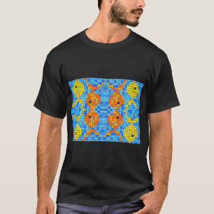T-shirt Motif de poisson en pixels mosaïque
