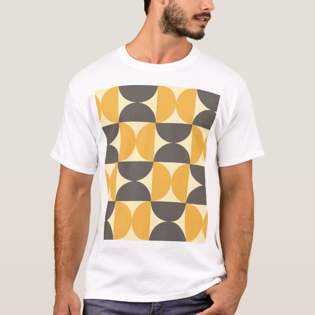 T-shirt Motif de style moderne et géométrique du milieu du (Devant)