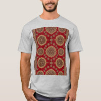 Motif de Tapis Vintage à Médaillon Rouge Orné
