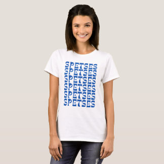 T-shirt Motif de texte bleu SPETSES