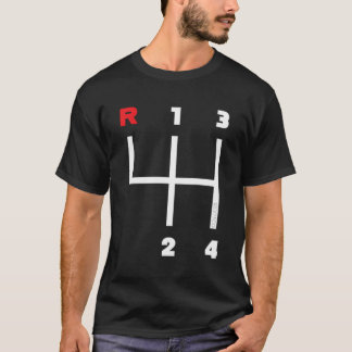 T-shirt Motif de transmission manuelle du train de bord 4 