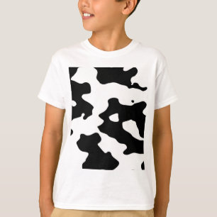 T-shirt Motif de vache noir et blanc