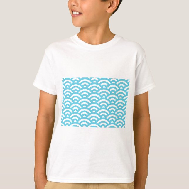 T-shirt Motif de vague bleue (Devant)