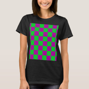 T-shirt Motif de vérification À damiers vert pourpre