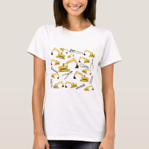 T-shirt Motif des camions et des outils de construction de