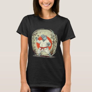 T-shirt Motif d'hippopotame Karaté Taekwondo Jiu-Jitsu MMA