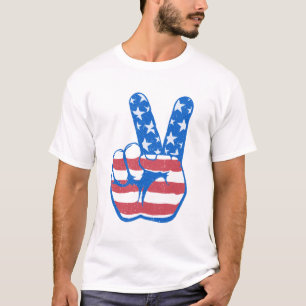 T-shirt Motif du drapeau de l'Amérique de la paix