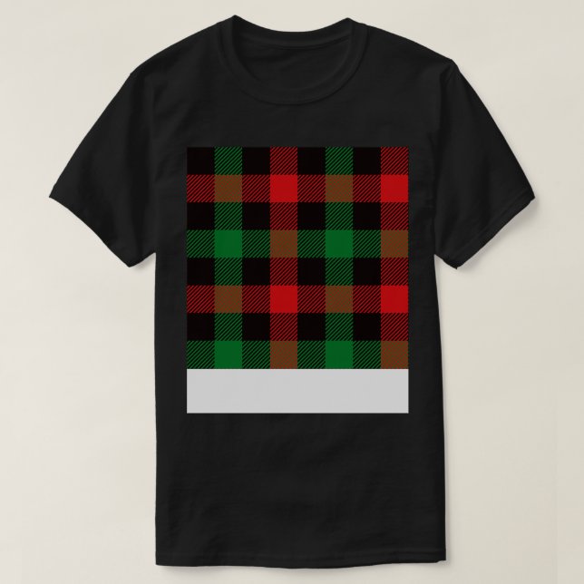 T-shirt motif écossais rouge vert (Design devant)