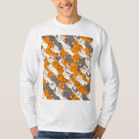 Motif en diagonale du chat noir blanc gingembre